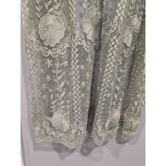 Torrid Women's Lace Kimono Green Duster Floral Open Front Beachy Boho Sz 1/2 XL - Picture 16 of 16